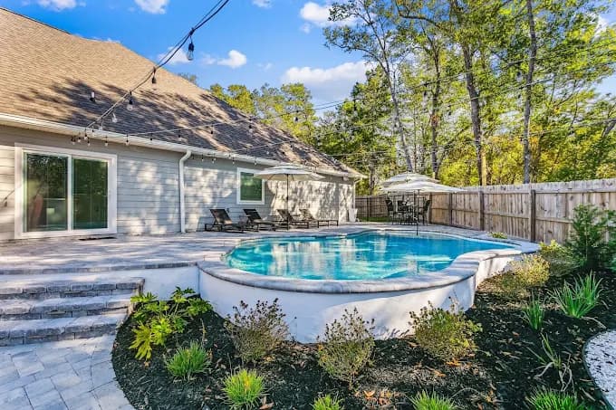 Sparkling clean pool serviced by Deep End Pool Services in Okaloosa County