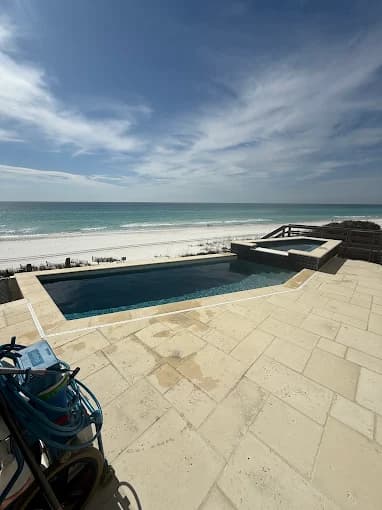 Sparkling clean pool serviced by Deep End Pool Services in Okaloosa County